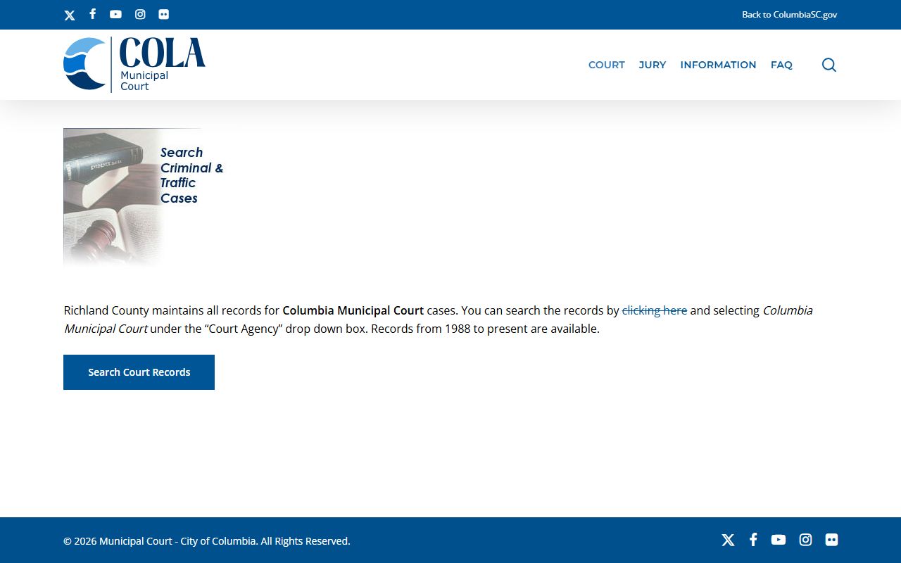 Columbia Municipal Court for Columbia people search