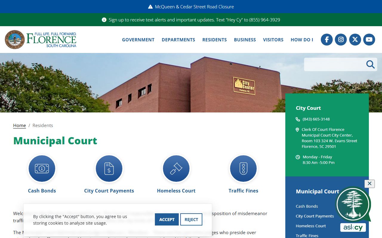 Florence Municipal Court records for Florence people search