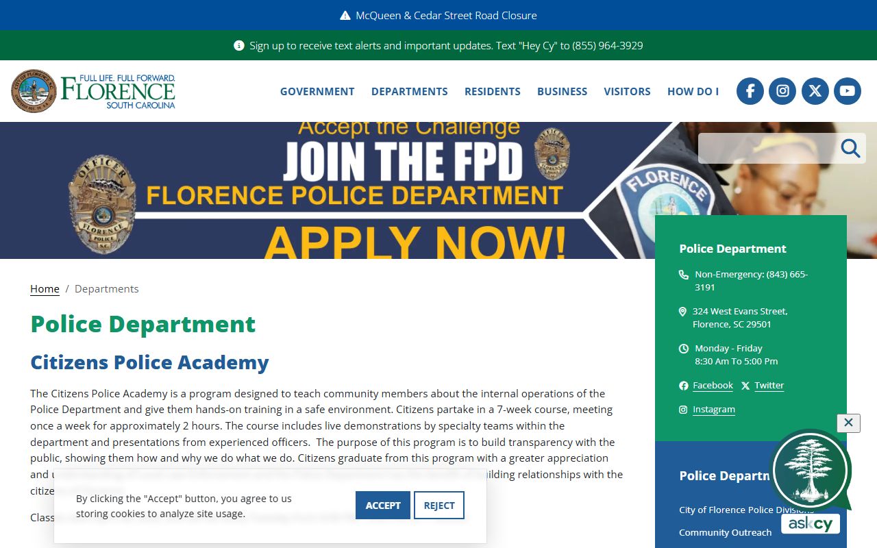 Florence Police Department for Florence people search