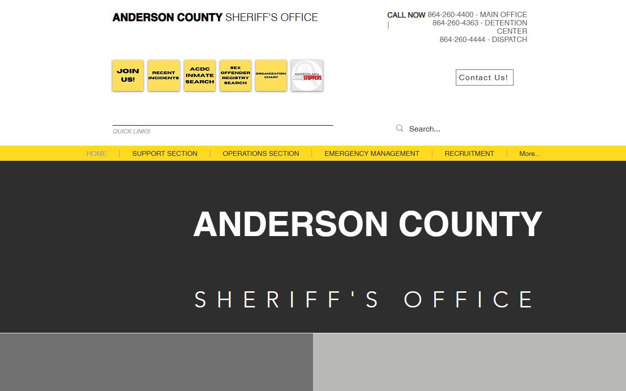 Anderson County Sheriff Office website for Anderson County people search