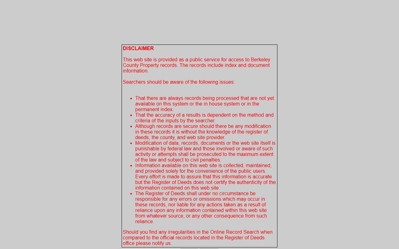 Berkeley County Register of Deeds search for Berkeley County people search