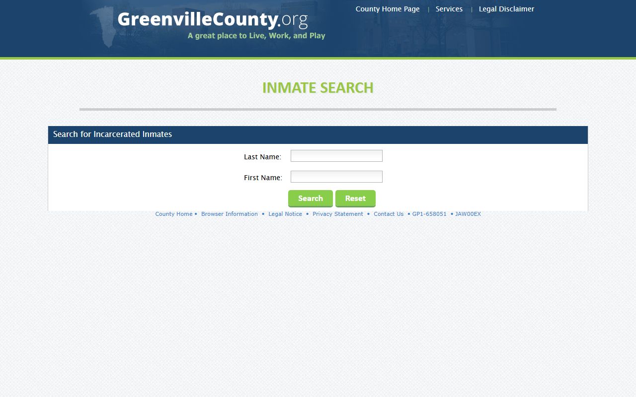 Greenville County inmate search tool for people search