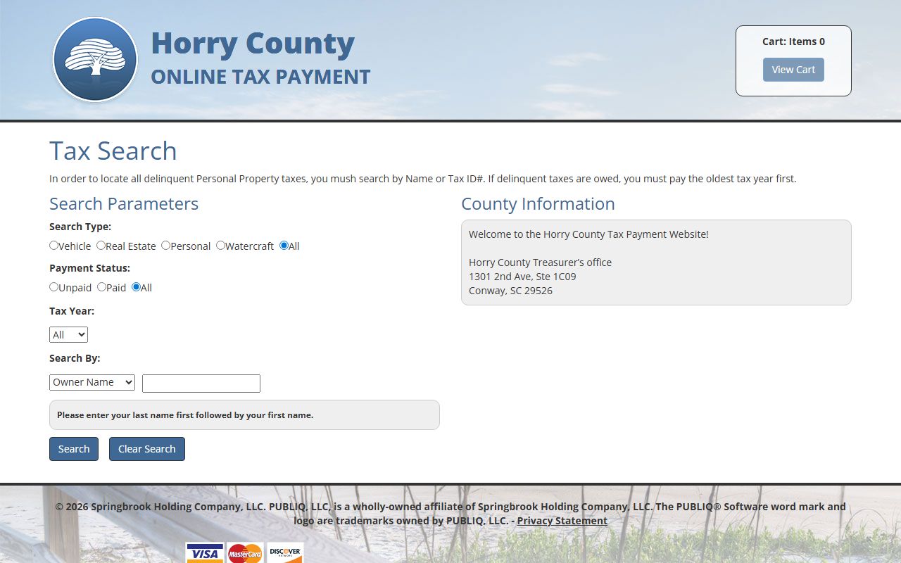 Horry County tax records for people search