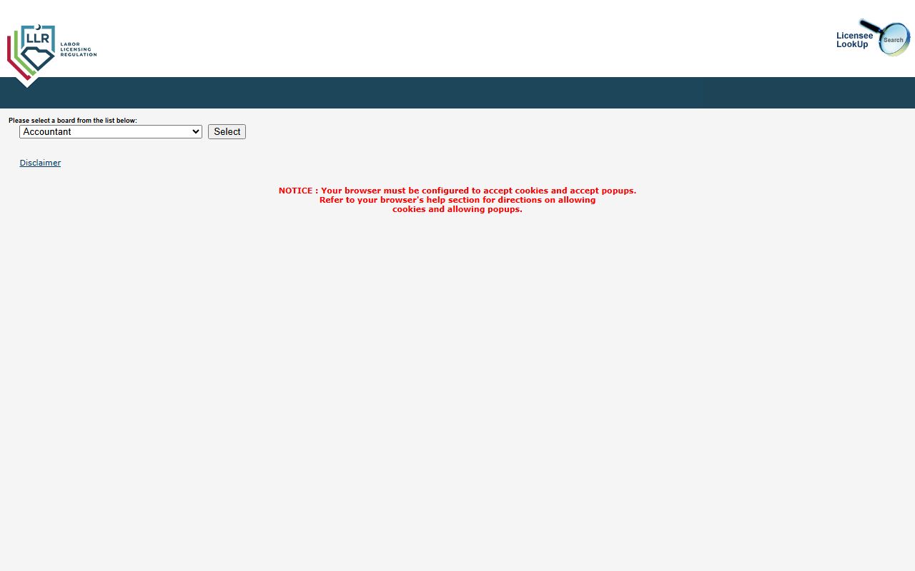 South Carolina licensee lookup people search